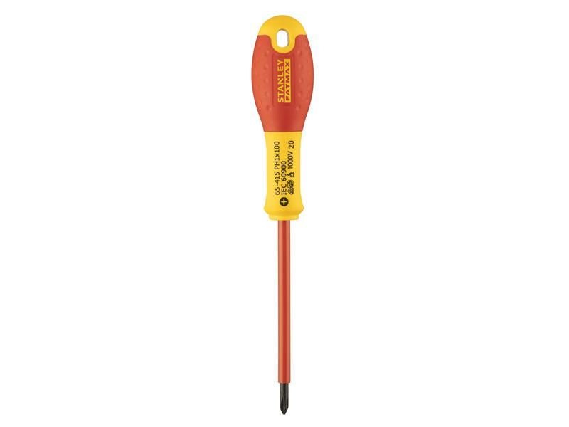 Stanley FatMax VDE Insulated Screwdriver Phillips Tip PH1 x 100mm STA065415 Stanley