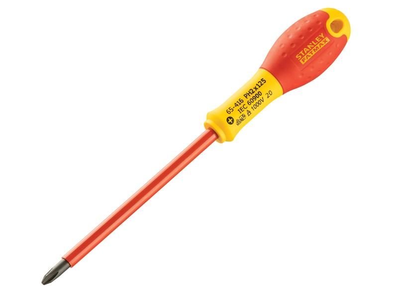 Stanley FatMax VDE Insulated Screwdriver Phillips Tip PH2 x 125mm STA065416 Stanley