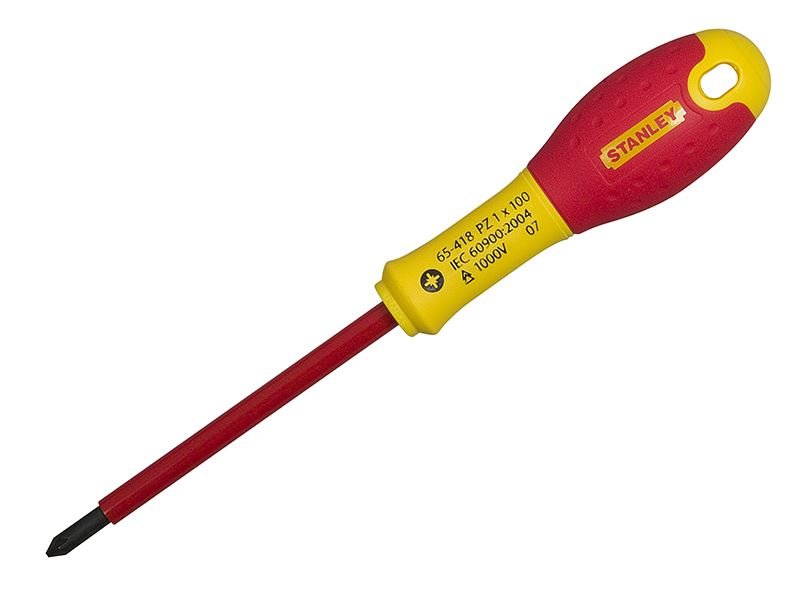 Stanley FatMax VDE Insulated Screwdriver Pozidriv Tip PZ0 x 75mm STA065417 Stanley
