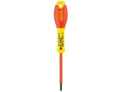Stanley FatMax VDE Insulated Screwdriver Pozidriv Tip PZ0 x 75mm STA065417 Stanley