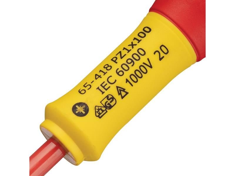 Stanley FatMax VDE Insulated Screwdriver Pozidriv Tip PZ1 x 100mm STA065418 Stanley