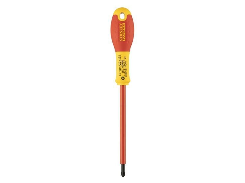 Stanley FatMax VDE Insulated Screwdriver Pozidriv Tip PZ2 x 125mm STA065419 Stanley