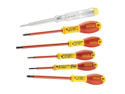 Stanley FatMax VDE Insulated Screwdriver Set 6 Piece STA065443 Stanley