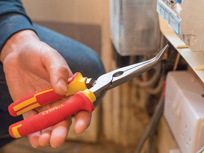 Stanley FatMax Bent Long Nose Pliers VDE 200mm STA084008 Stanley