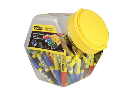Stanley Mini Fine Tip Marker Mixed Colours Tub 72 STA147329 Stanley