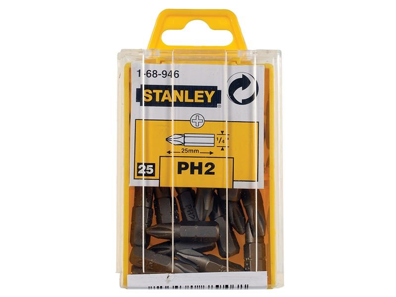 Stanley Phillips Bits PH2 x 25mm Box 25 STA168946B Stanley