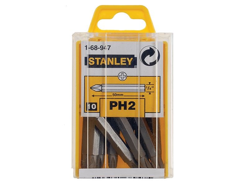 Stanley Phillips Bits PH2 x 50mm Box 10 STA168947B Stanley