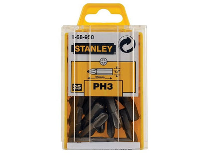 Stanley Phillips Bits PH3 x 25mm Box 25 STA168950B Stanley