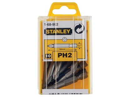 Stanley Phillips Power Bits PH2 x 50mm Box 10 STA168992B Stanley