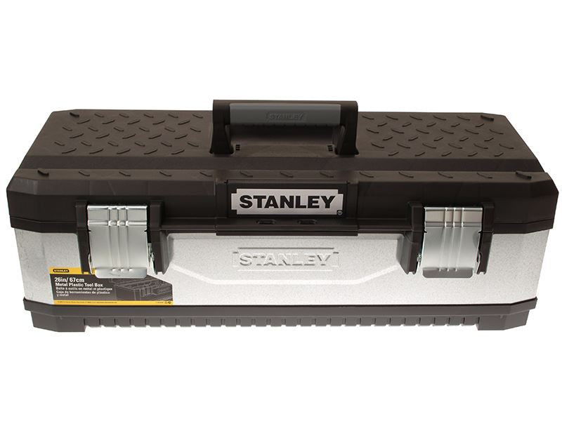 Stanley Galvanised Metal Toolbox 66cm 26in STA195620 Stanley