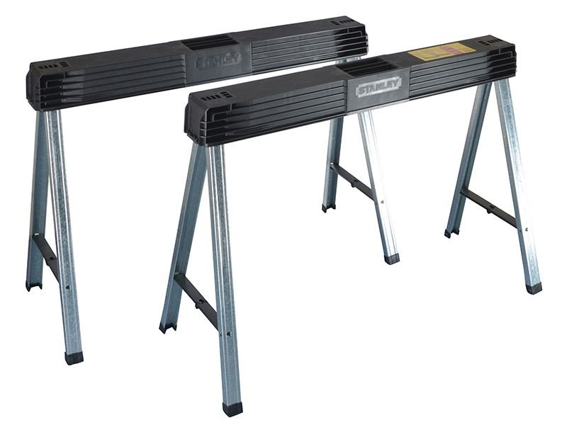 Stanley Folding Metal Leg Sawhorses Twin Pack STA197475 Stanley