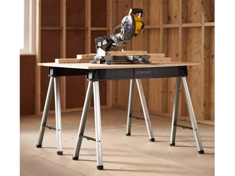 Stanley Folding Metal Leg Sawhorses Twin Pack STA197475 Stanley