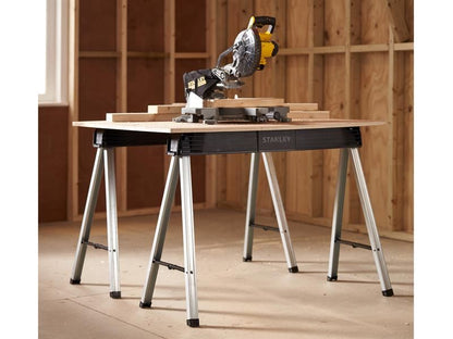 Stanley Folding Metal Leg Sawhorses Twin Pack STA197475 Stanley