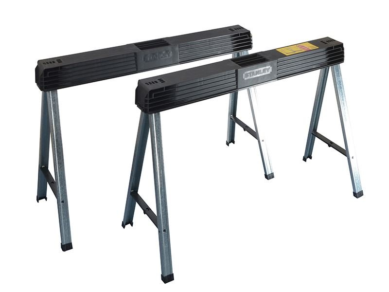 Stanley Folding Metal Leg Sawhorses Twin Pack STA197475 Stanley
