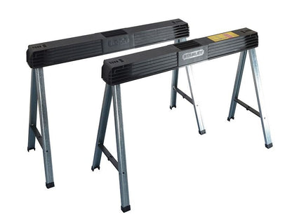 Stanley Folding Metal Leg Sawhorses Twin Pack STA197475 Stanley