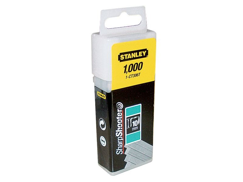 Stanley Flat Narrow Crown Staples 10mm CT306T Pack 1000 STA1CT306T Stanley