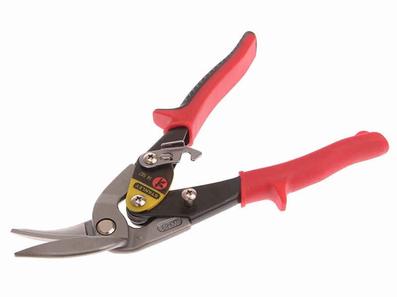 Stanley Red Offset Aviation Snips Left Cut 250mm 10in STA214567 Stanley
