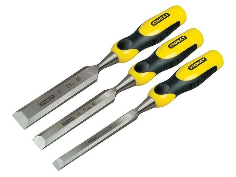 Stanley DYNAGRIP Bevel Edge Chisel with Strike Cap Set 3 Piece STA216883 Stanley