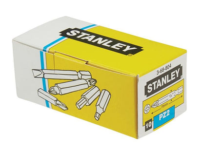 Stanley Pozidriv Power Bits PZ2 x 70mm Box 10 STA368804B Stanley