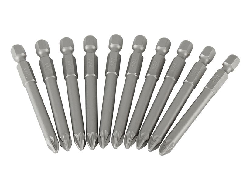 Stanley Pozidriv Power Bits PZ2 x 70mm Box 10 STA368804B Stanley