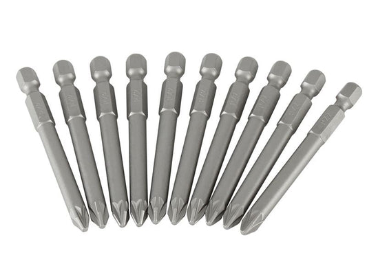 Stanley Pozidriv Power Bits PZ2 x 70mm Box 10 STA368804B Stanley