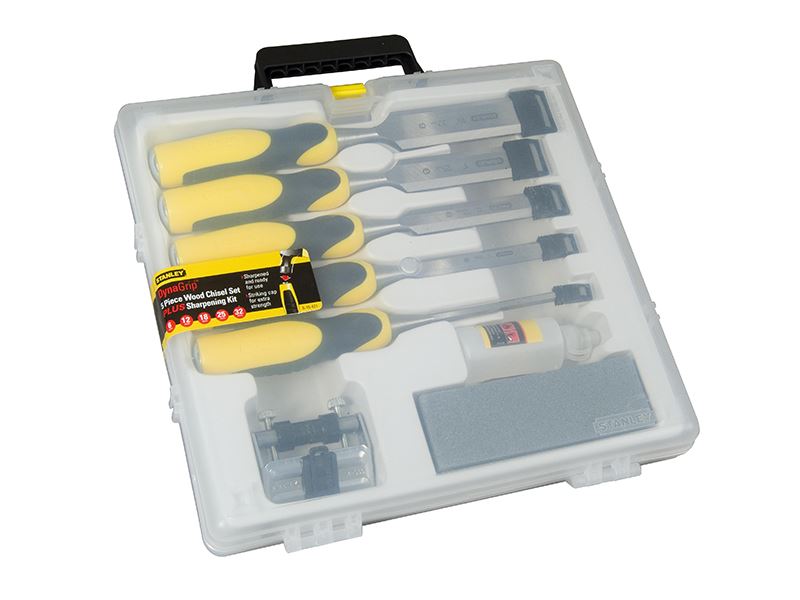 Stanley DYNAGRIP Chisel with Strike Cap Set 5 Piece + Accessories STA516421 Stanley