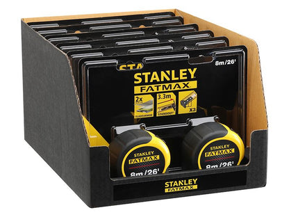 Stanley FatMax Classic Tape Twin Pack 8m/26ft Width 32mm STA581558 Stanley