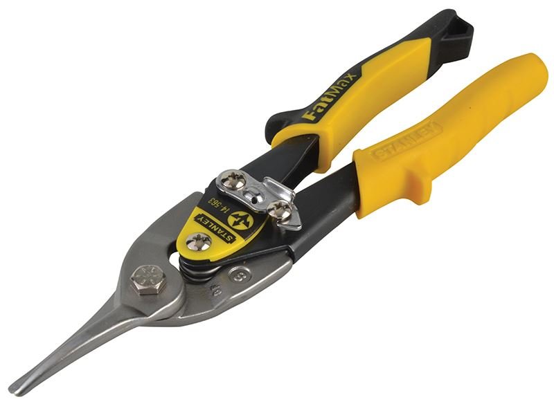 Stanley Yellow Aviation Snips & Holster Straight Cut 250mm 10in STA914563 Stanley
