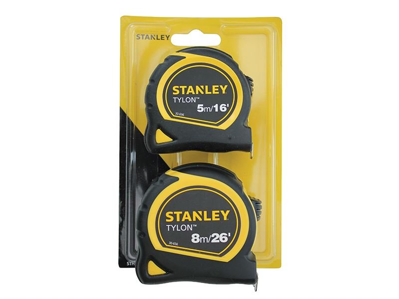 Stanley Tylon Pocket Tapes 5m/16ft + 8m/26ft Twin Pack STA998985 Stanley