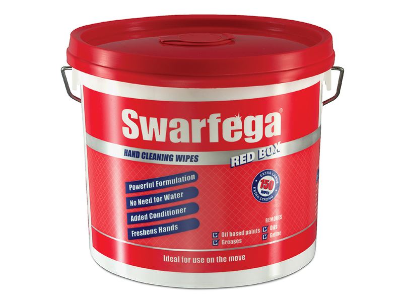 Swarfega Red Box Heavy-Duty Trade Hand Wipes 150 Swarfega