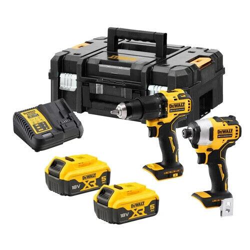 Dewalt DCK2062P2T 18V XR Brushless Compact Twin Pack DCD709 & DCF809 - 2 x 5Ah Batteries Dewalt