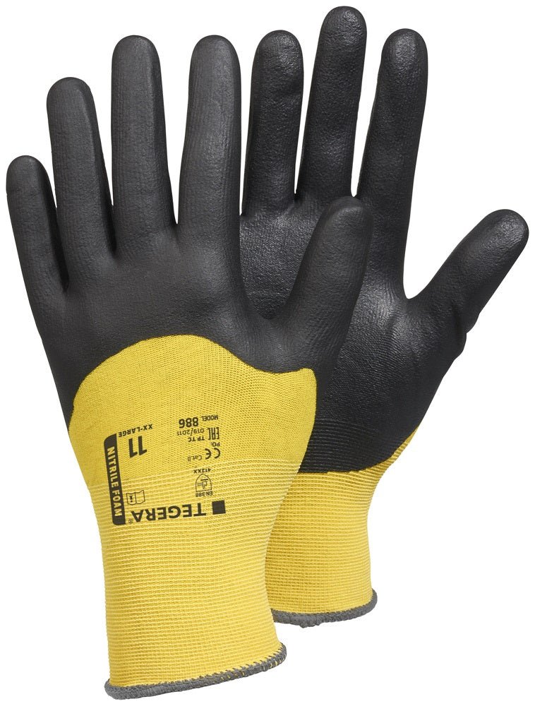 Tegera 886 3/4 Nitrile Foam Gloves Black / Yellow Ejendals