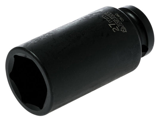 Teng Deep Impact Socket Hexagon 6-Point 1/2in Drive 27mm Teng Tools