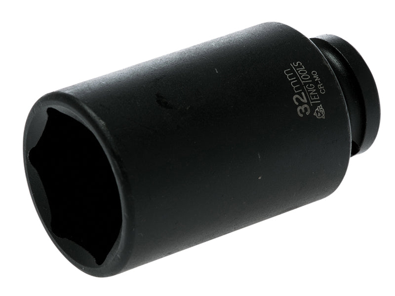 Teng Deep Impact Socket Hexagon 6-Point 1/2in Drive 32mm Teng Tools