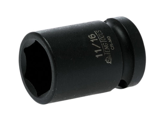 Teng Impact Socket Hexagon 6-Point 1/2in Drive 11/16in Teng Tools
