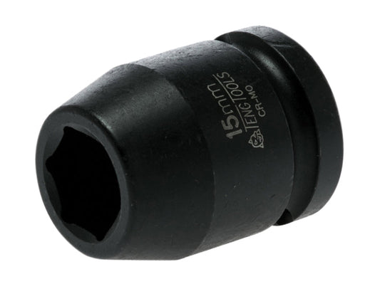 Teng Impact Socket Hexagon 6-Point 1/2in Drive 15mm Teng Tools