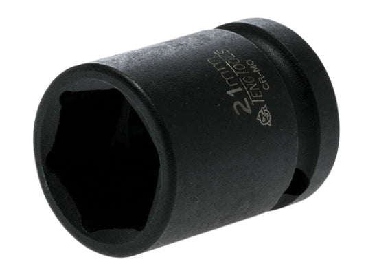 Teng Impact Socket Hexagon 6-Point 1/2in Drive 21mm Teng Tools