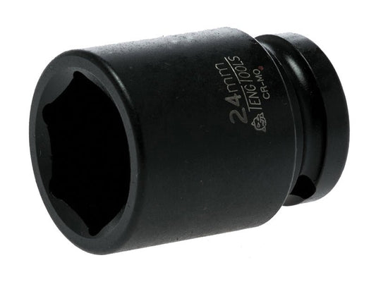 Teng Impact Socket Hexagon 6-Point 1/2in Drive 24mm Teng Tools