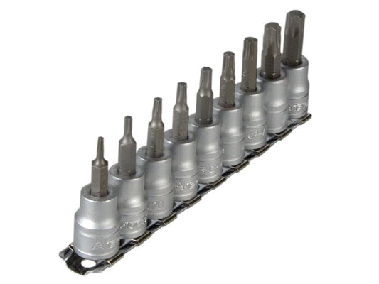 Teng M3813TX Socket Clip Rail Set of 9 External TORX 3/8in Drive Teng Tools