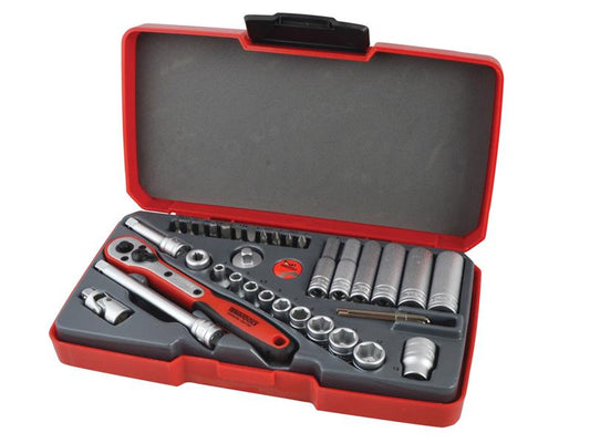 Teng T1436 Socket Set of 36 Metric 1/4in Drive Teng Tools