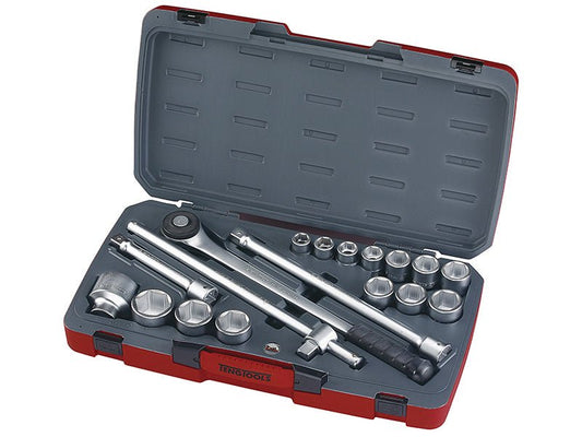 Teng T3418-6 Socket Set of 18 Metric 3/4in Drive Teng Tools