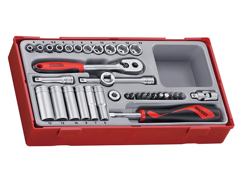 Teng TT1435 4-13mm Socket Set 35 Piece - 1/4in Drive Teng Tools