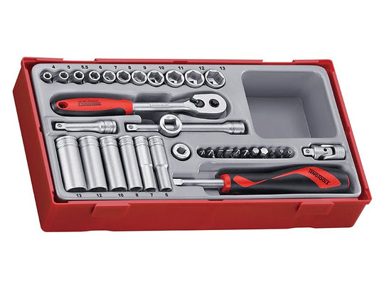 Teng TT1435 4-13mm Socket Set 35 Piece - 1/4in Drive Teng Tools
