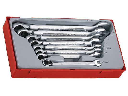 Teng TT6508R Metric Ratchet Combination Spanner Set 8 Piece Teng Tools