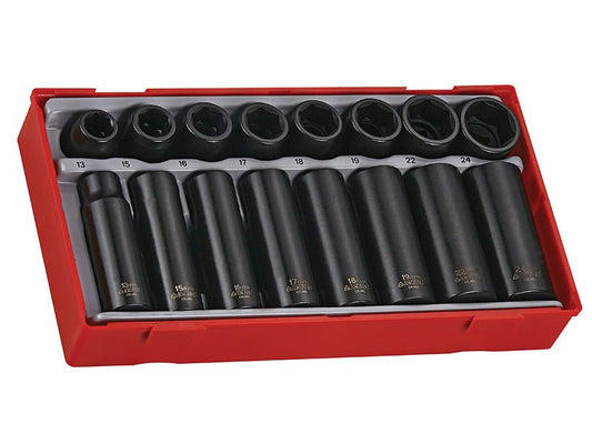 Teng TT9116 Regular/Deep Impact Socket Set 16 Piece- 1/2in Drive Teng Tools