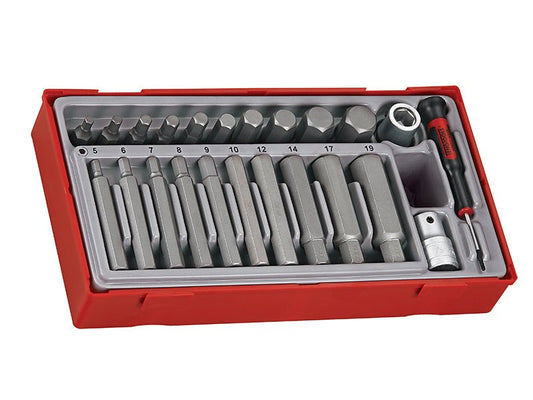 Teng TTHEX23 Metric Hex Bit Socket Set 23 Piece - 1/2in Drive Teng Tools