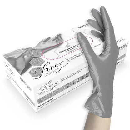 Box 100 Unigloves Fancy Silver Powder Free Disposable Gloves 752 Unigloves