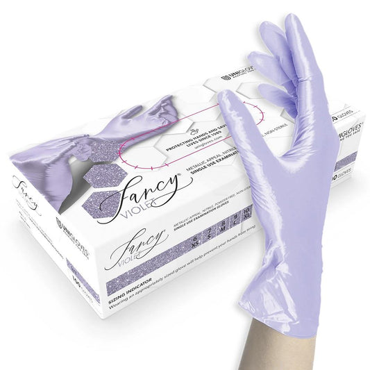 Box 100 Unigloves Fancy Violet Nitrile Powder Free Disposable Gloves 753 Unigloves