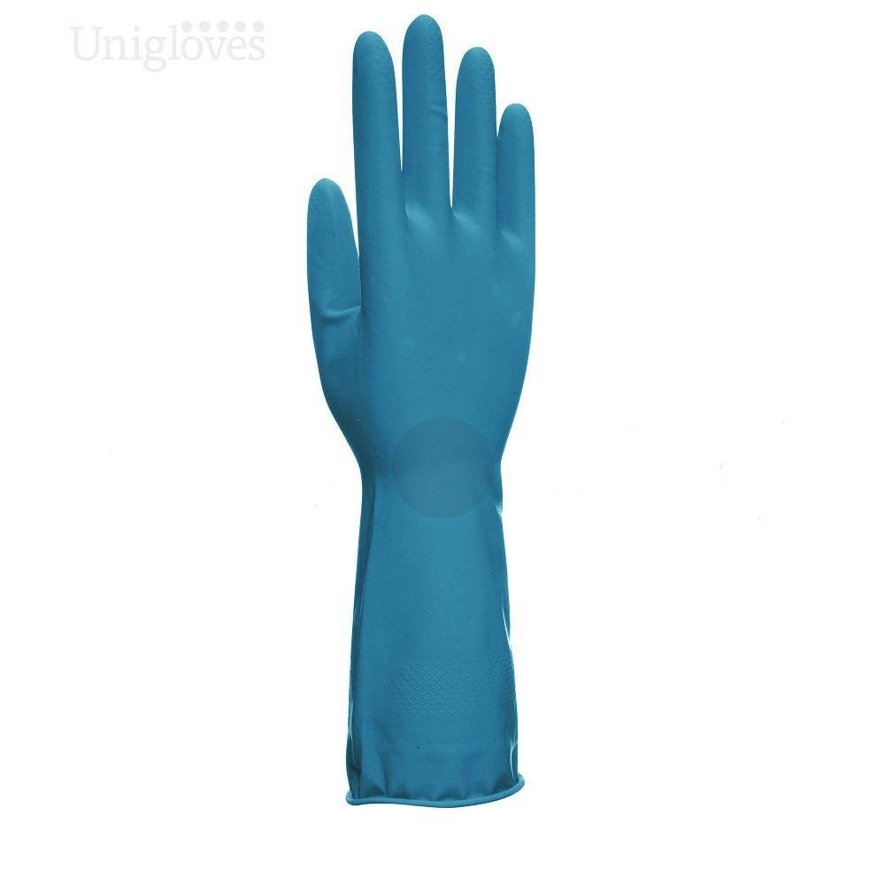 Unigloves Allsafe Blue Latex Household Rubber Gloves Unigloves
