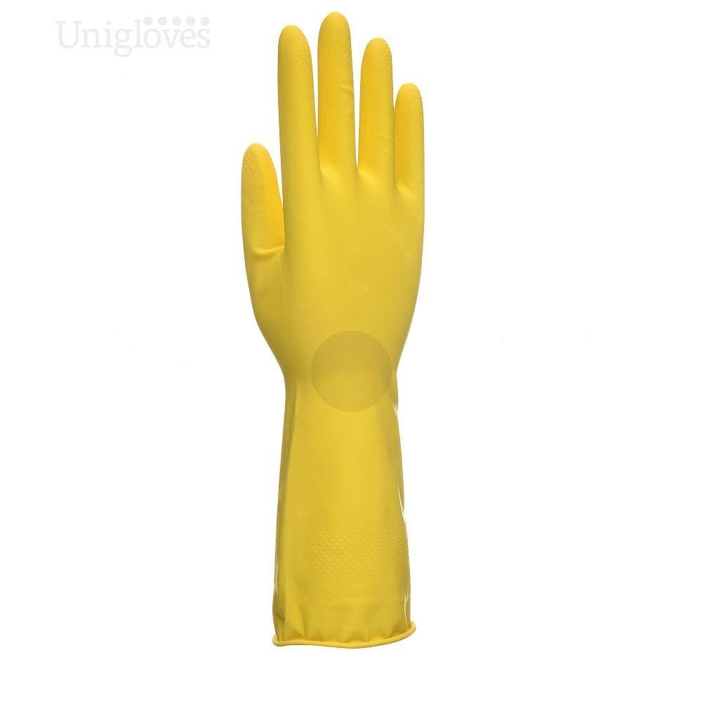 Unigloves Allsafe Yellow Latex Household Rubber Gloves Unigloves